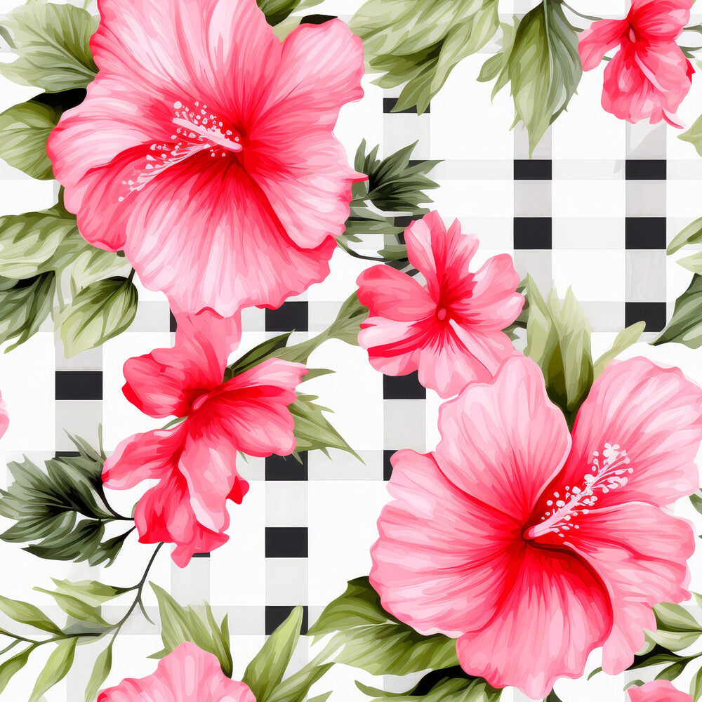 Watermelon Hibiscus Floral Gingham Fat Quarter Bundle