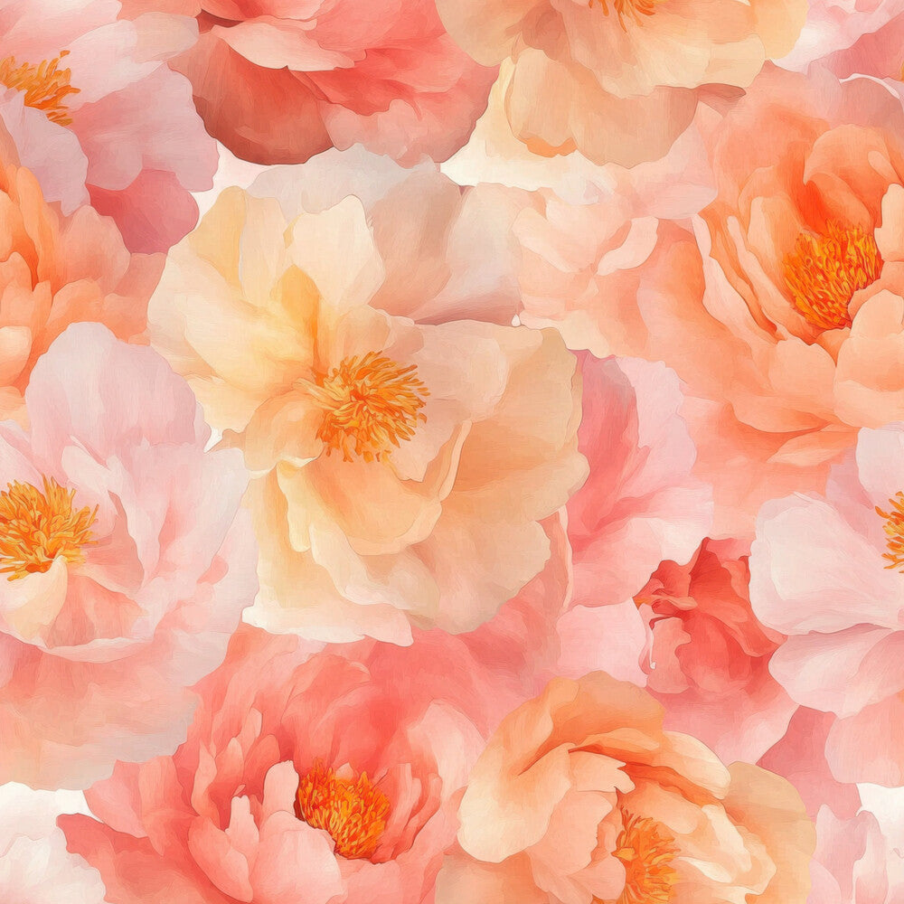 Sunset Coral Peony Fat Quarter Bundle