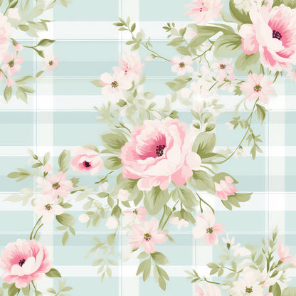 Shabby Chic Floral Plaid Fat Quarter Bundle