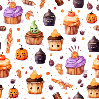 Watercolor Halloween Characters Fat Quarter Bundle