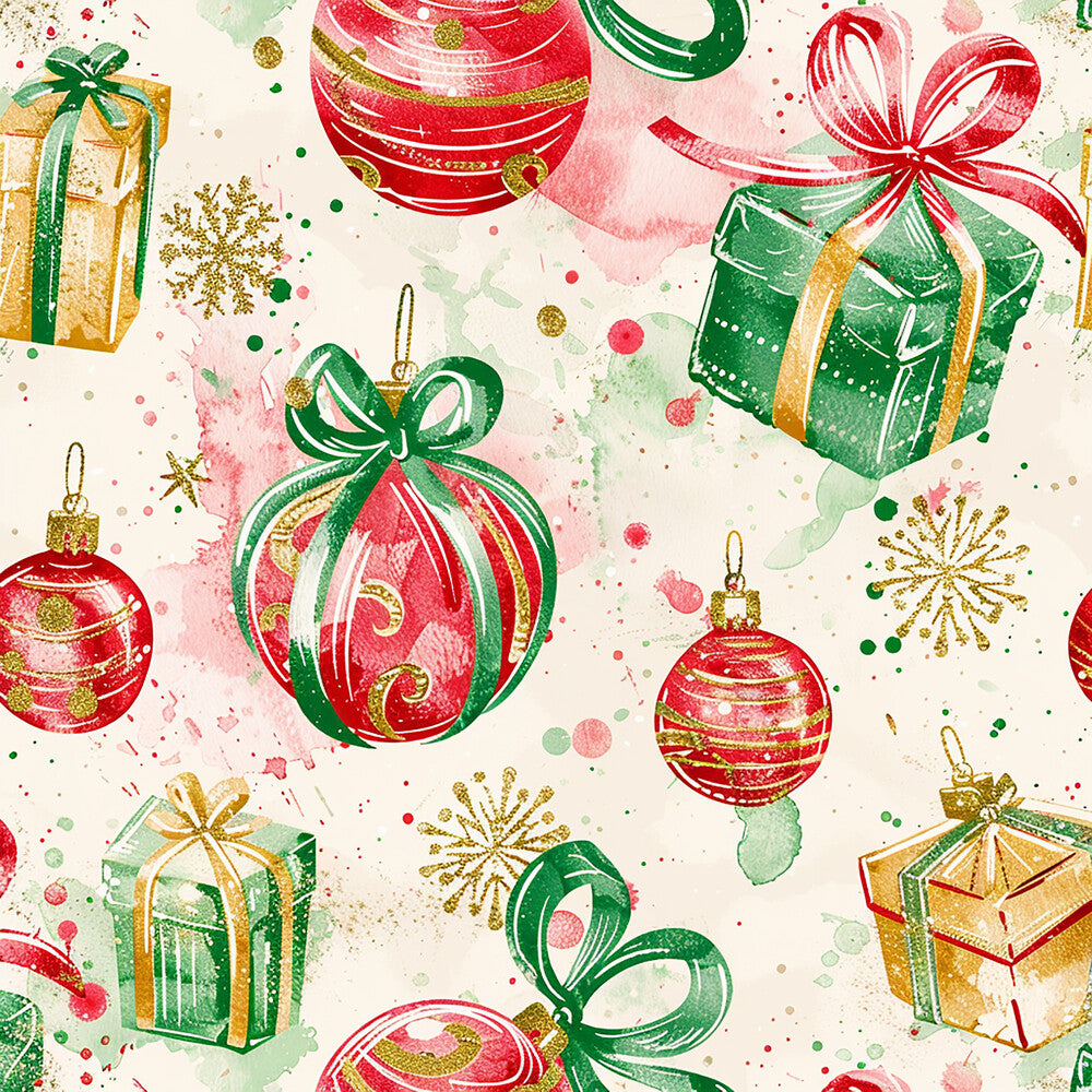Festive Watercolor Christmas Fat Quarter Bundle