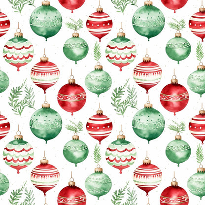 Red and Green Watercolor Christmas Fat Quarter Bundle
