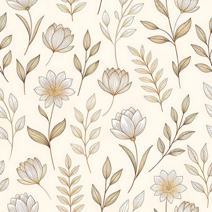 Vintage Beige Sepia Floral Fat Quarter Bundle