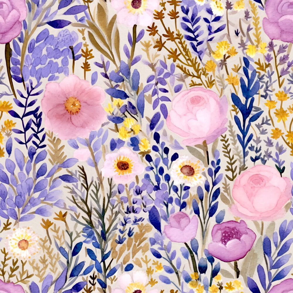 Periwinkle Purple Pink Floral Fat Quarter Bundle