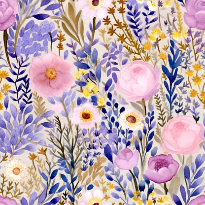 Periwinkle Purple Pink Floral Fat Quarter Bundle