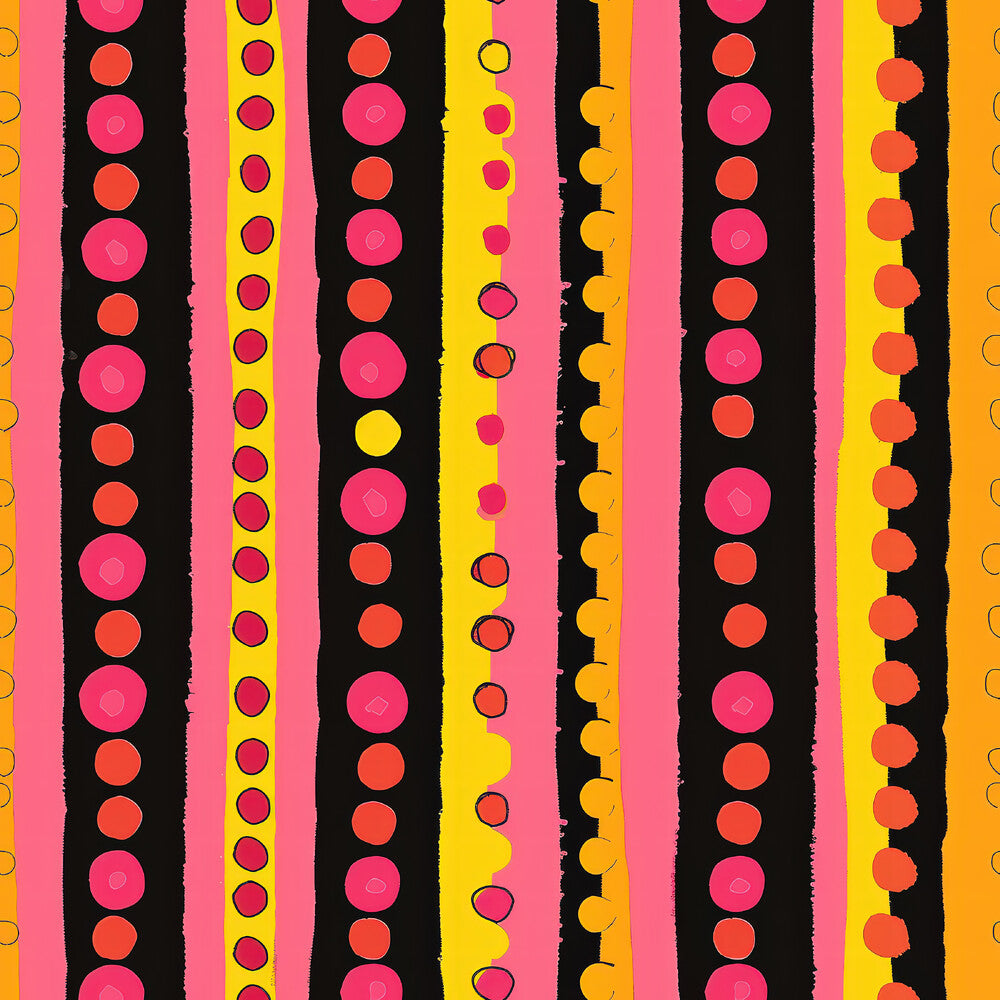 Pink and Yellow Dotted Stripes Fat Quarter Bundle