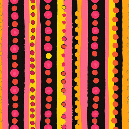 Pink and Yellow Dotted Stripes Fat Quarter Bundle