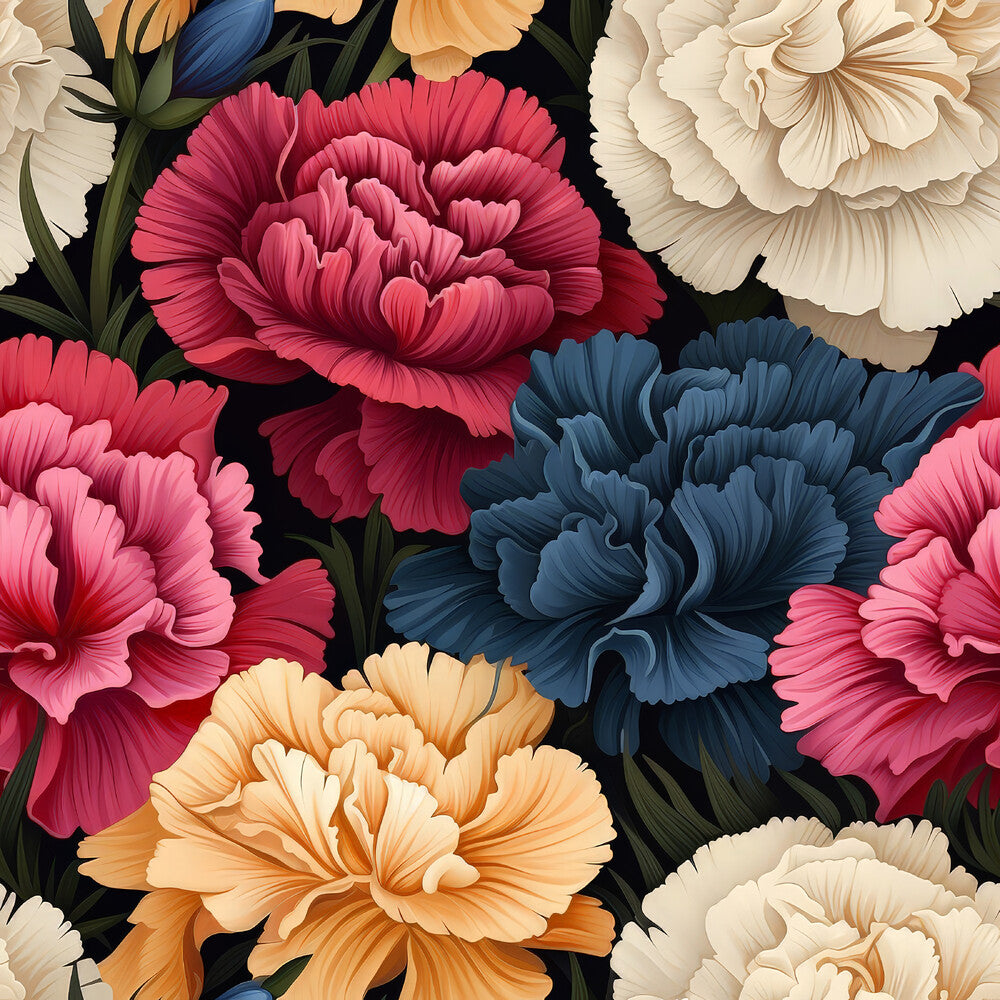 Colorful Carnation Flowers Fat Quarter Bundle