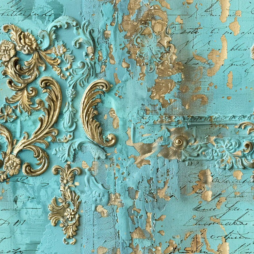 Romantic Rococo Turquoise Gold Fat Quarter Bundle