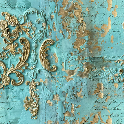 Romantic Rococo Turquoise Gold Fat Quarter Bundle
