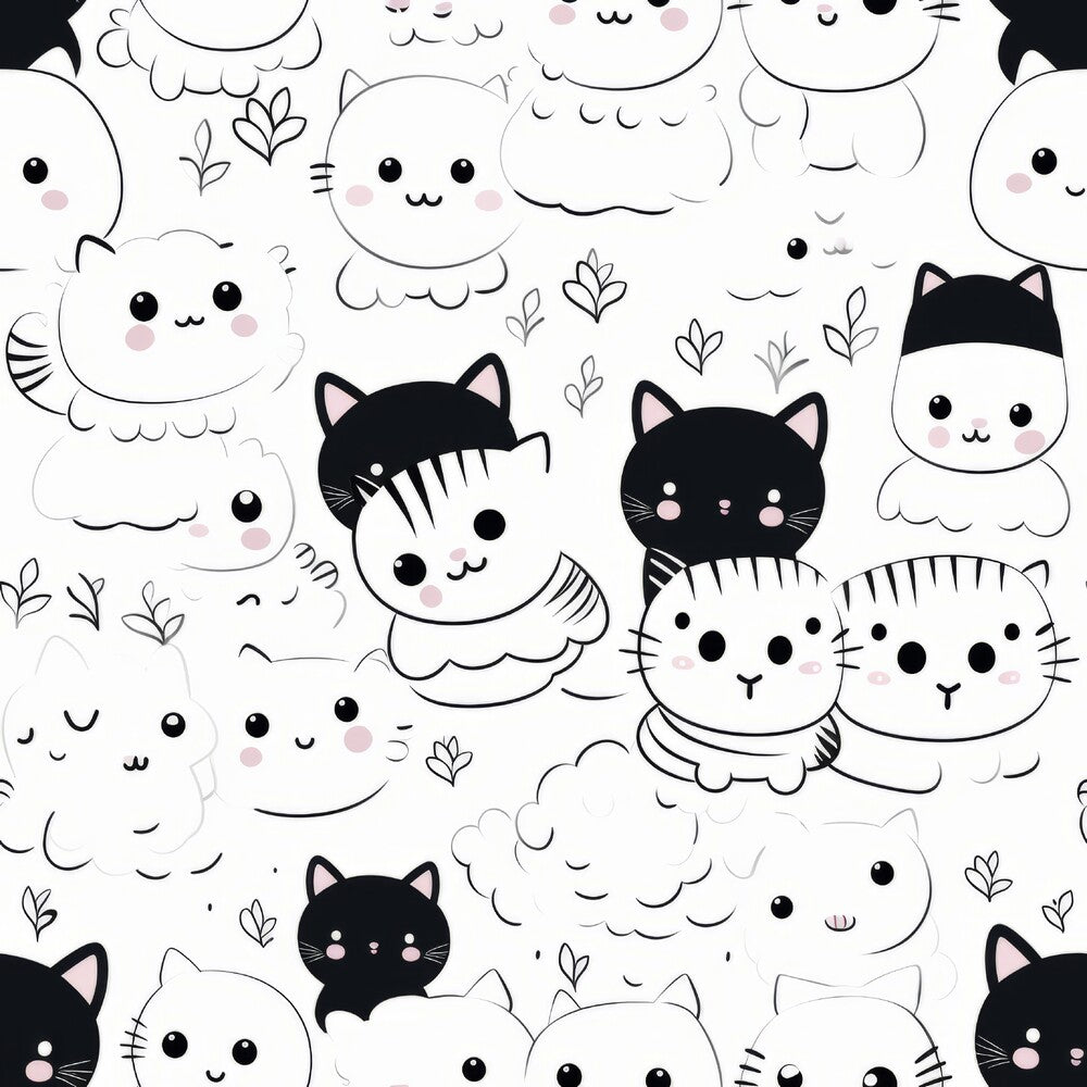 Black and White Cats Fat Quarter Bundle