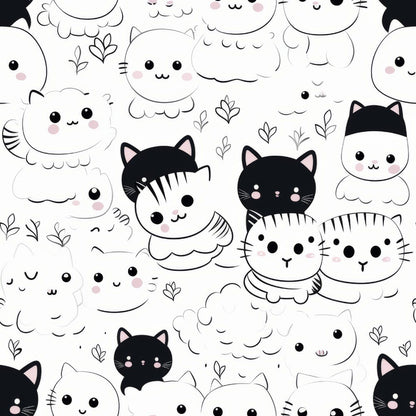 Black and White Cats Fat Quarter Bundle