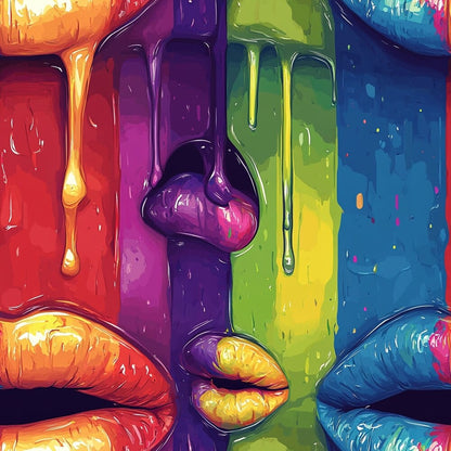 Rainbow Dripping Lips Art Fat Quarter Bundle