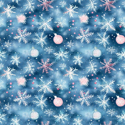 Watercolor Blue Christmas Fat Quarter Bundle