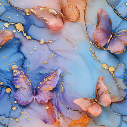 Pastel Alcohol Ink Butterfly Fat Quarter Bundle