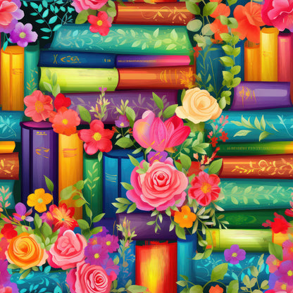 Rainbow Books and Flowers Fat Quarter Bundle