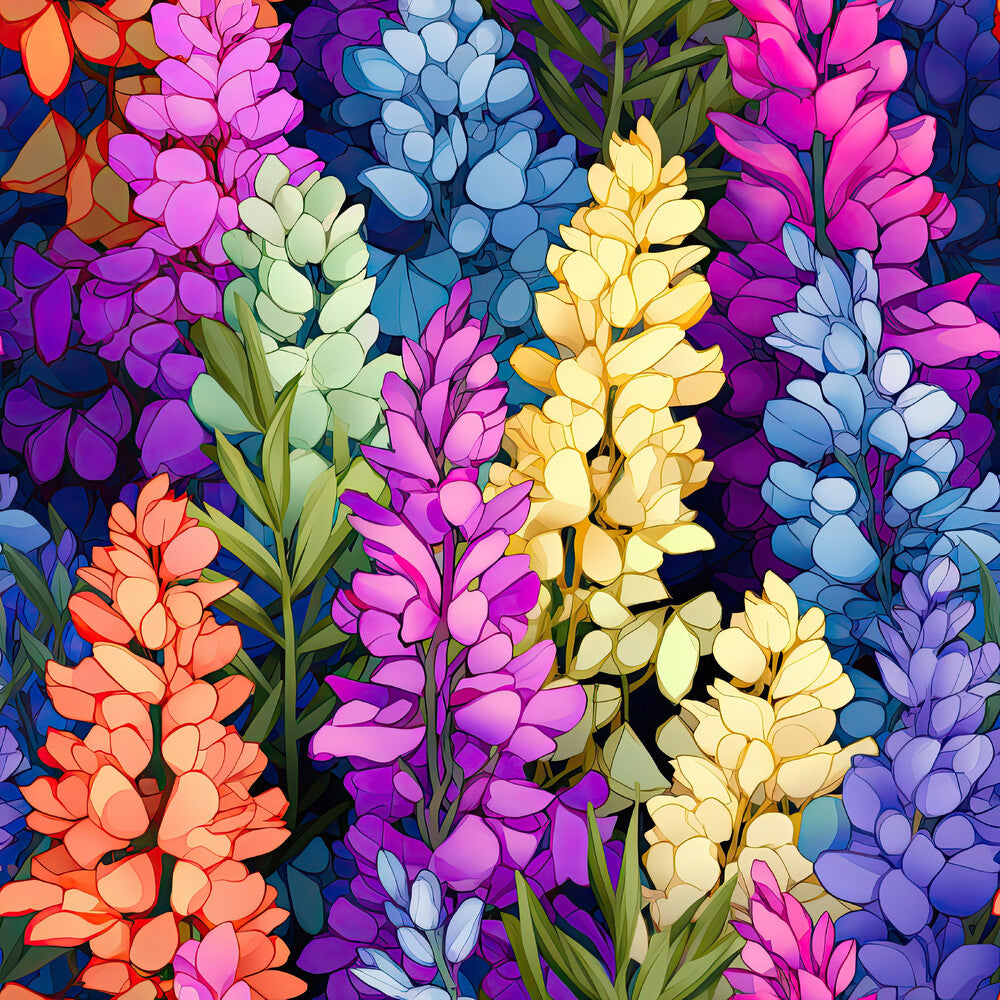 Rainbow Larkspur Flowers Fat Quarter Bundle