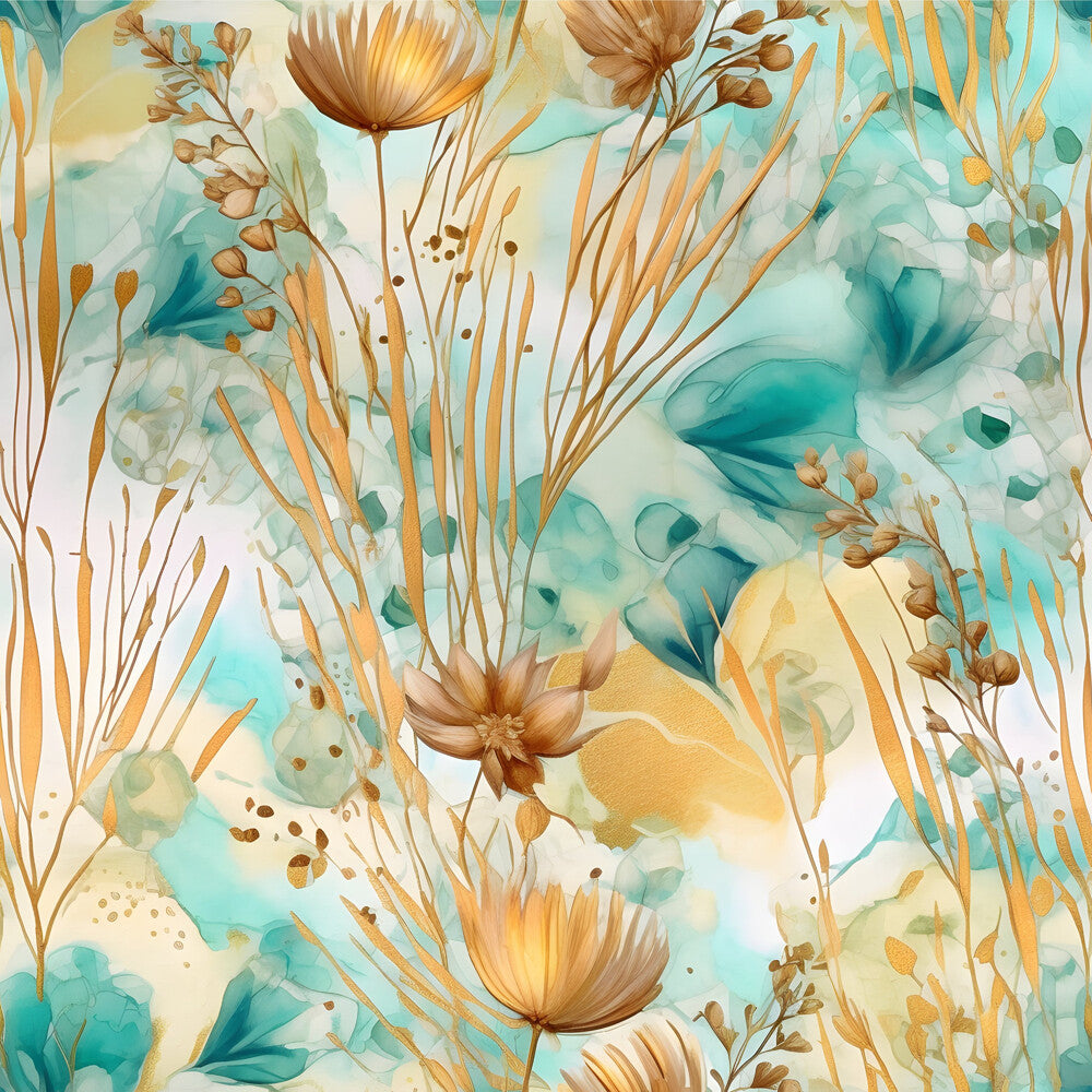 Boho Beach Botanicals Blue Peach Fat Quarter Bundle
