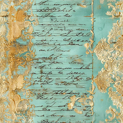 Romantic Rococo Turquoise Gold Fat Quarter Bundle