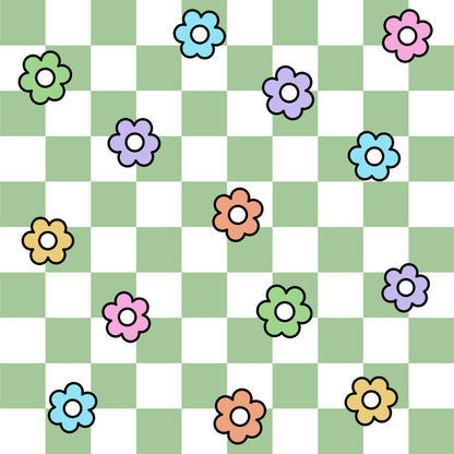 Spring Flower Checkered Fat Quarter Bundle