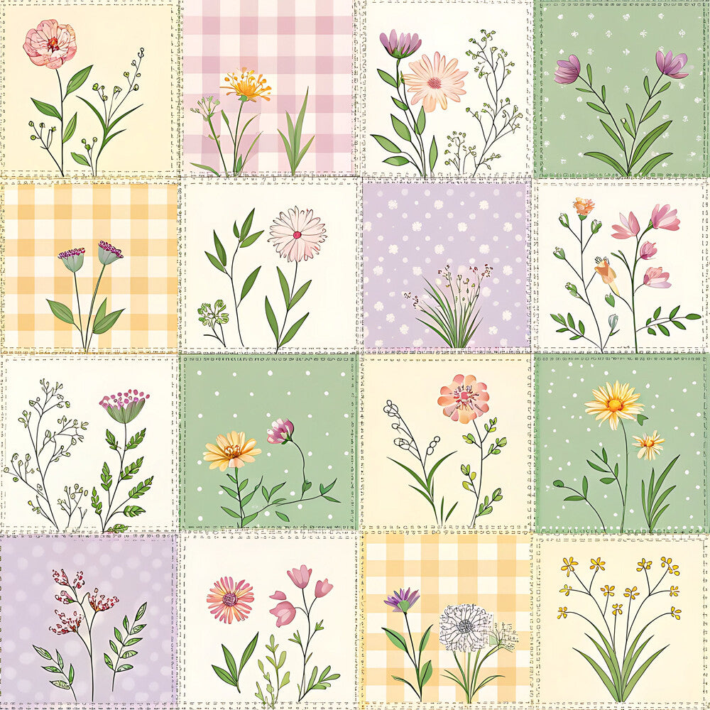 Pastel Spring Floral Patchwork Fat Quarter Bundle