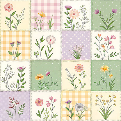 Pastel Spring Floral Patchwork Fat Quarter Bundle