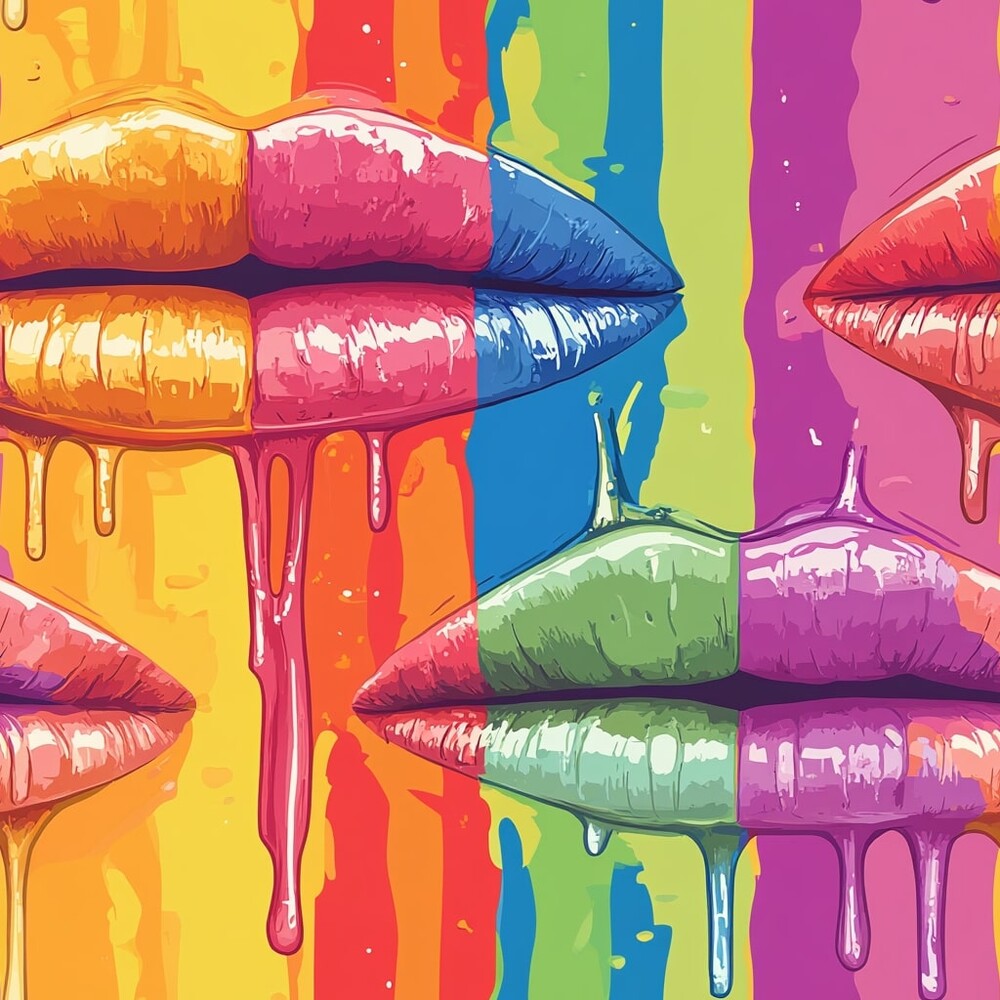 Rainbow Dripping Lips Art Fat Quarter Bundle
