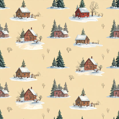 Brown Green Rustic Winter Fat Quarter Bundle