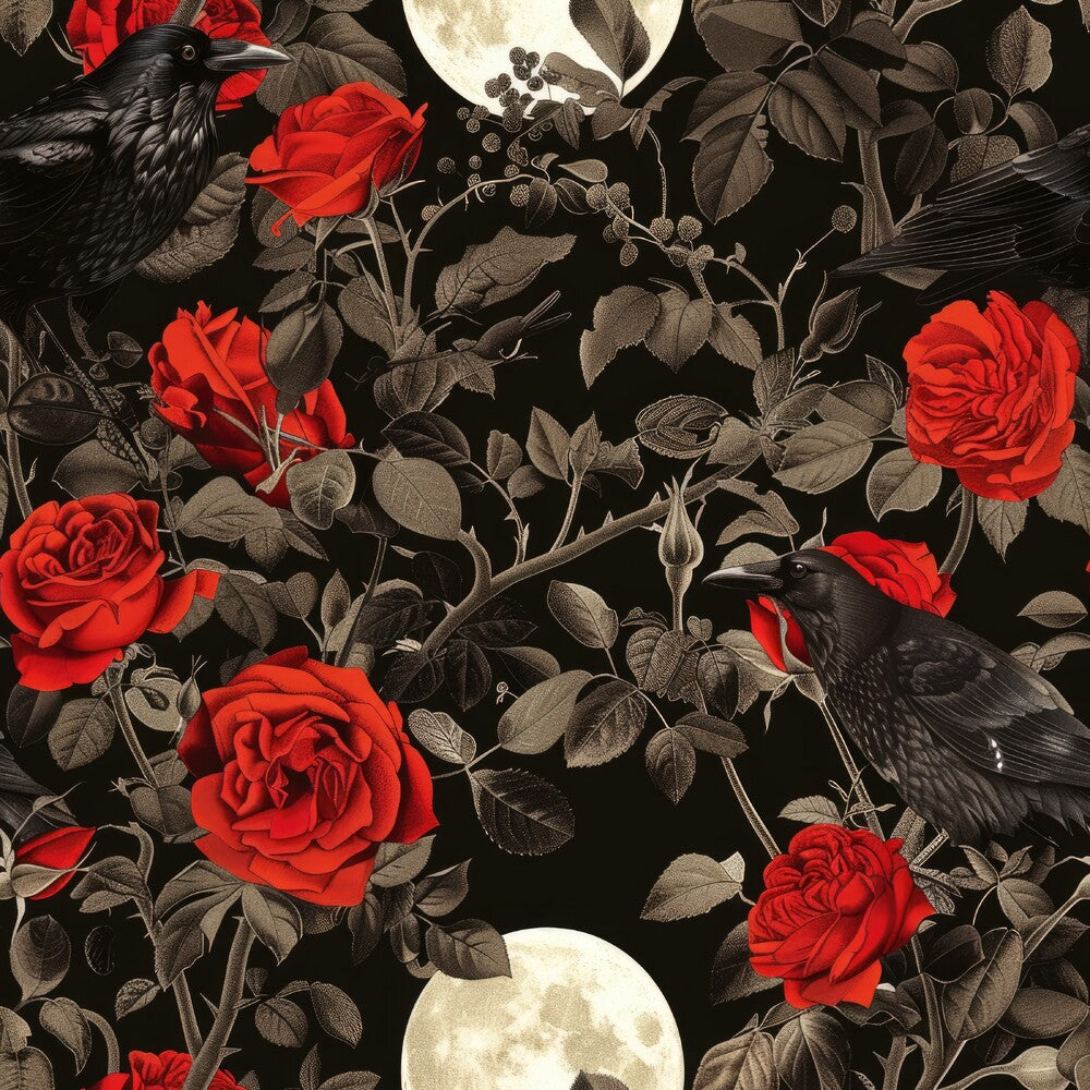Evil Crows and Roses Fat Quarter Bundle