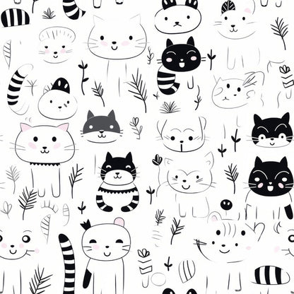 Black and White Cats Fat Quarter Bundle