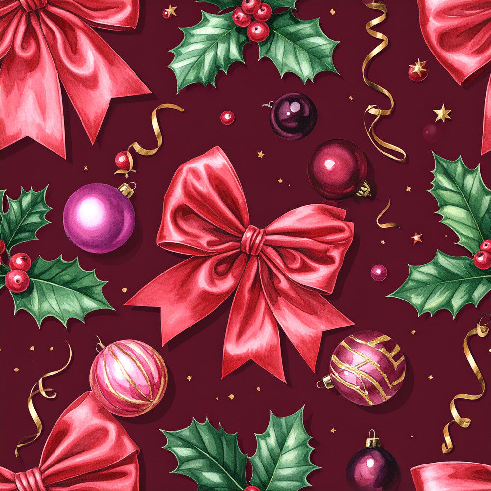Festive Bows and Holly Fat Quarter Bundle