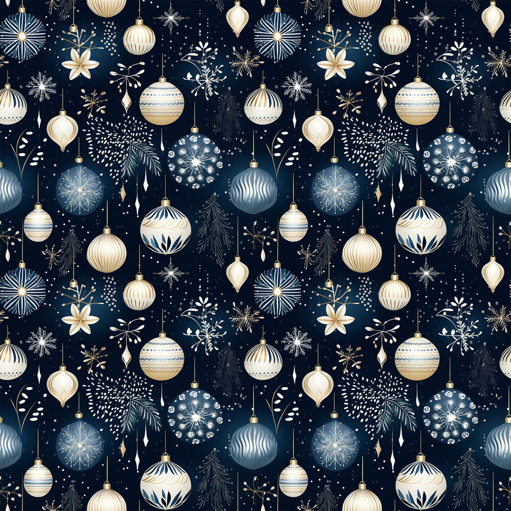 Navy and Cream Christmas Fat Quarter Bundle