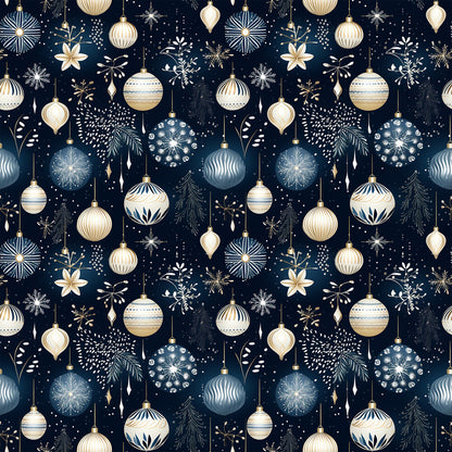 Navy and Cream Christmas Fat Quarter Bundle