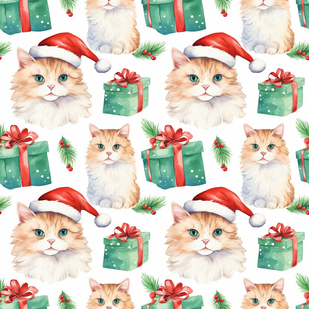 Christmas Santa Kitty Cats Fat Quarter Bundle