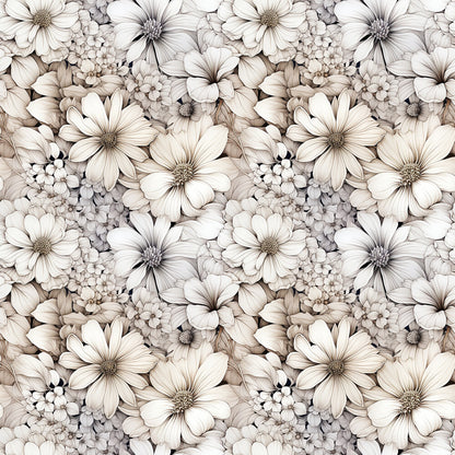 White Flowers Fat Quarter Bundle