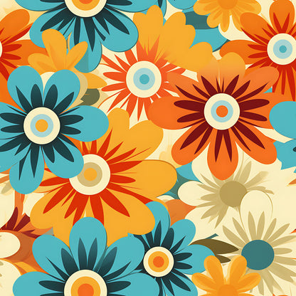 70s Retro Groovy Floral Fat Quarter Bundle