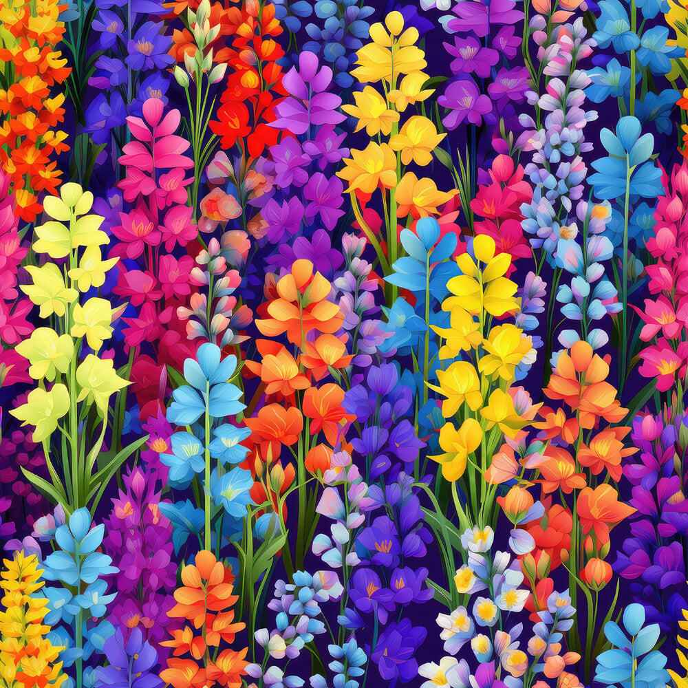 Rainbow Larkspur Flowers Fat Quarter Bundle