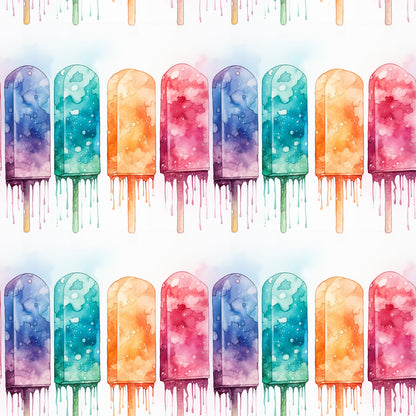 Watercolor Summer Popsicle Fat Quarter Bundle