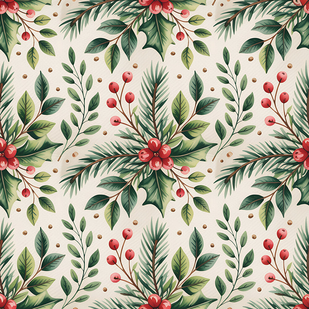 Christmas Botanical Watercolor Fat Quarter Bundle