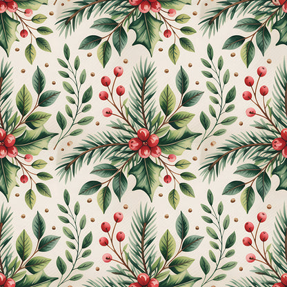 Christmas Botanical Watercolor Fat Quarter Bundle