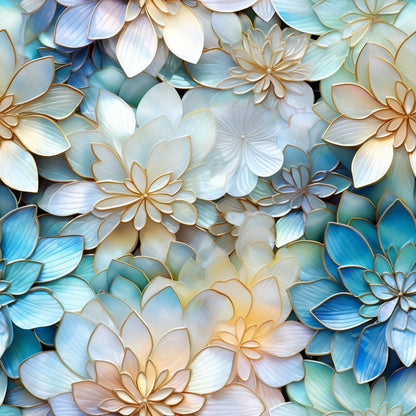 Iridescent Floral Mosaic Tiles Fat Quarter Bundle