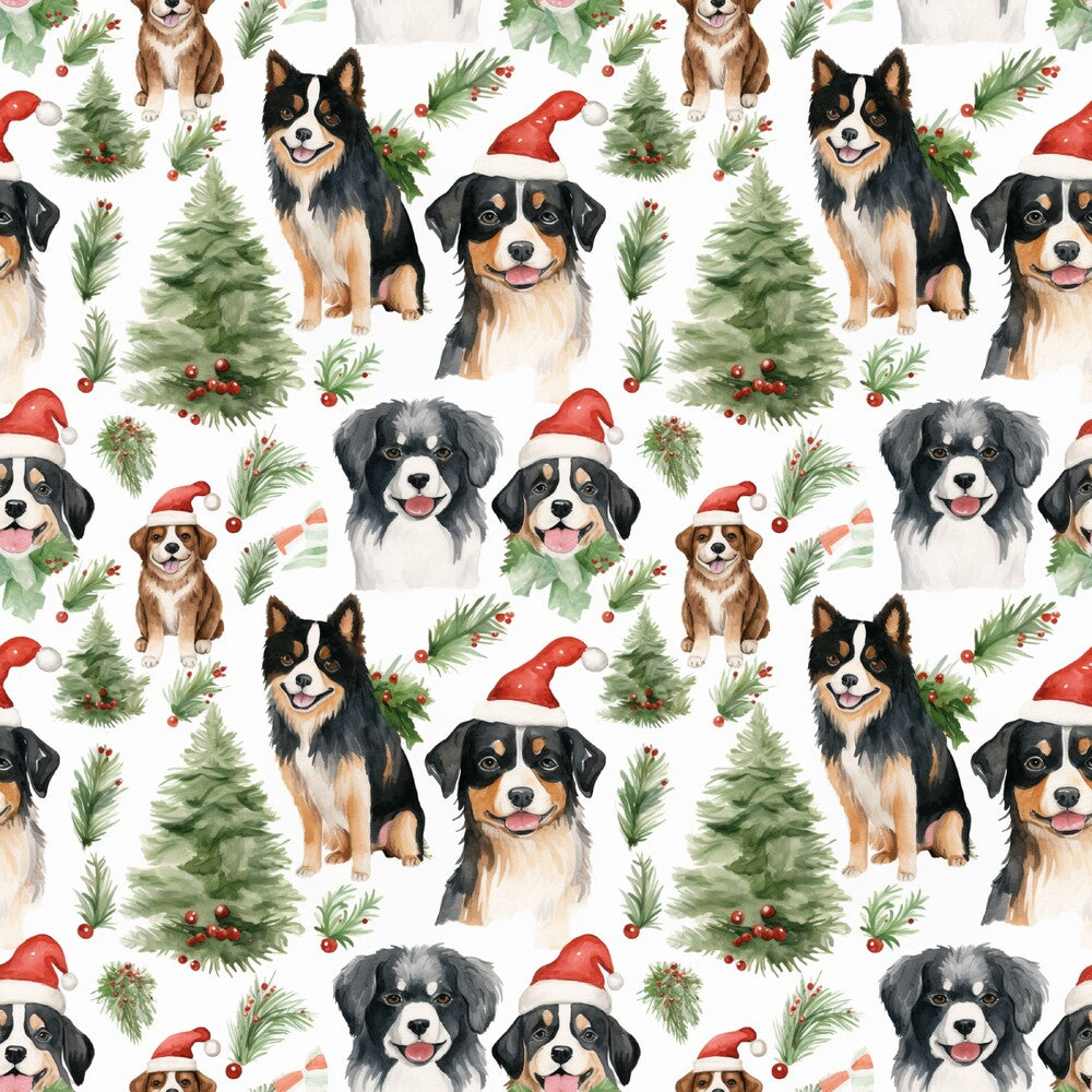 Christmas Santa Puppy Dogs Fat Quarter Bundle