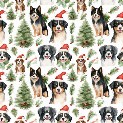 Christmas Santa Puppy Dogs Fat Quarter Bundle