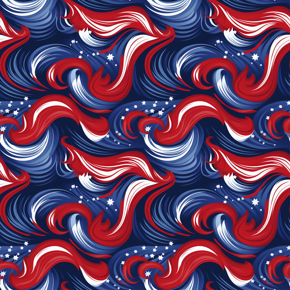 USA Flag Swirls Fat Quarter Bundle