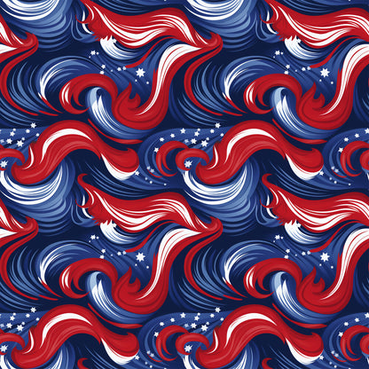 USA Flag Swirls Fat Quarter Bundle