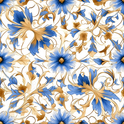 Sapphire Blue Flowers Fat Quarter Bundle
