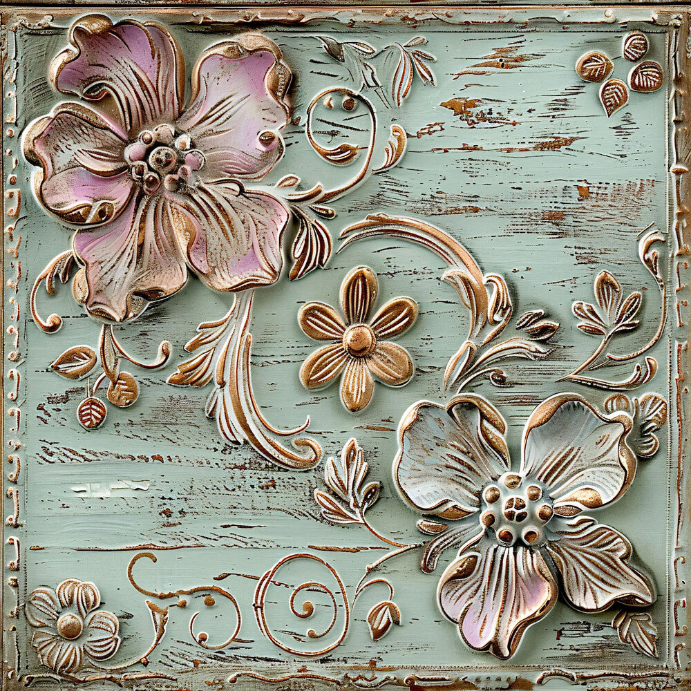Shabby Chic Antique Painted Wood Fat Quarter Bundle