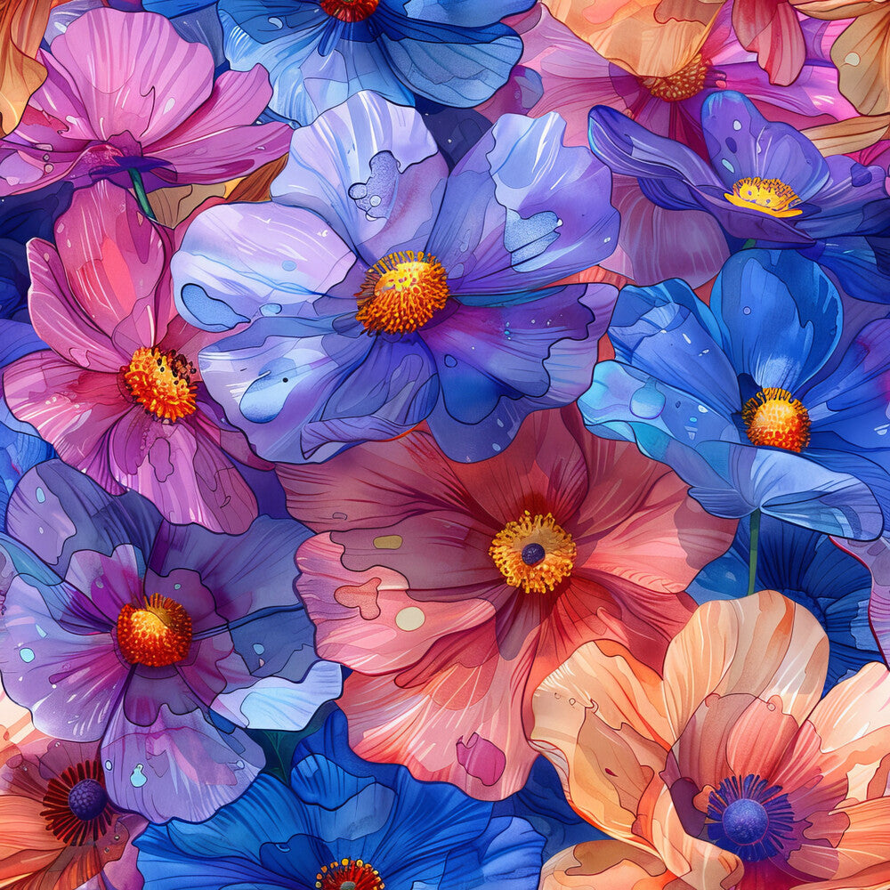 Vibrant Cosmo Flowers Fat Quarter Bundle