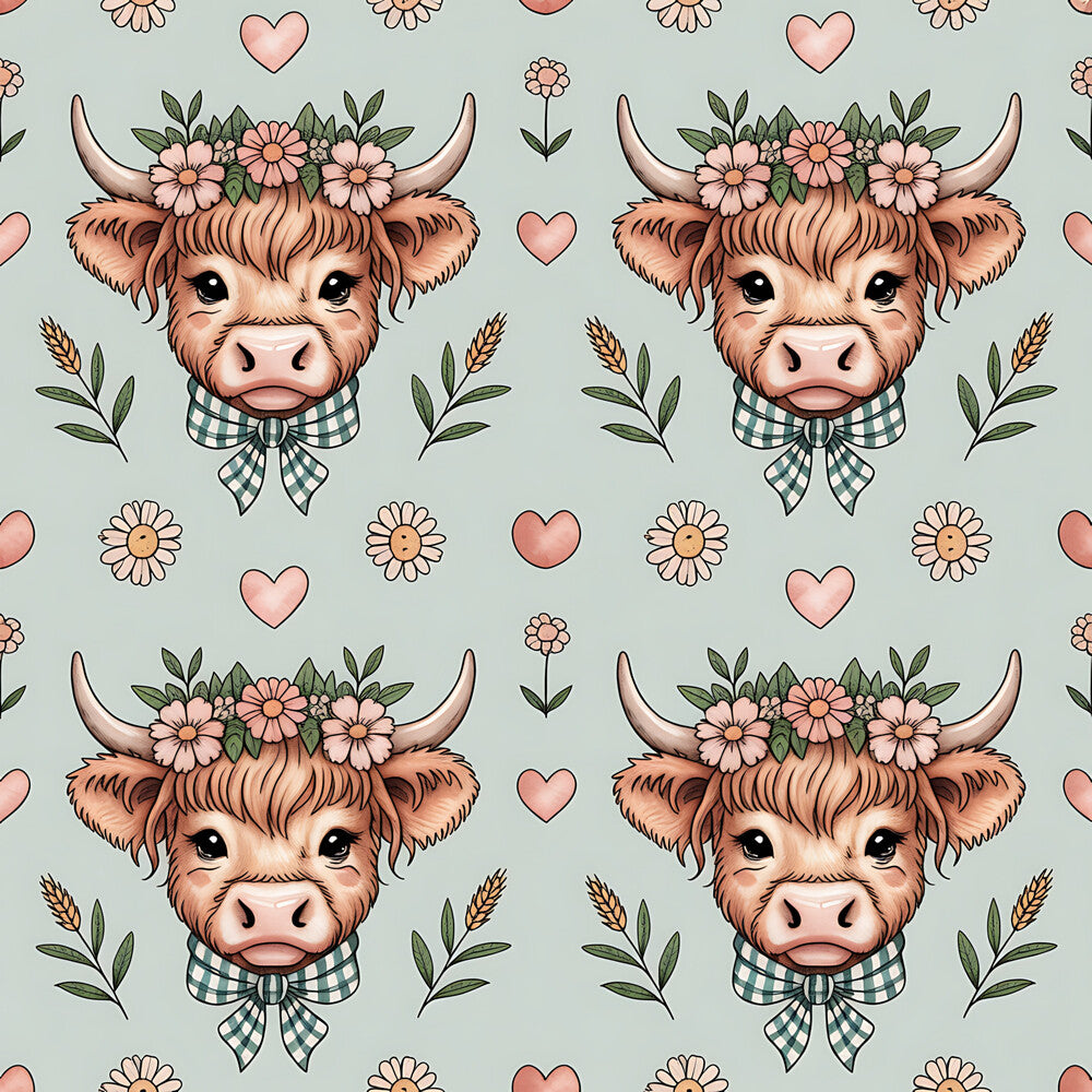 Highland Cow Heads Fat Quarter Bundle