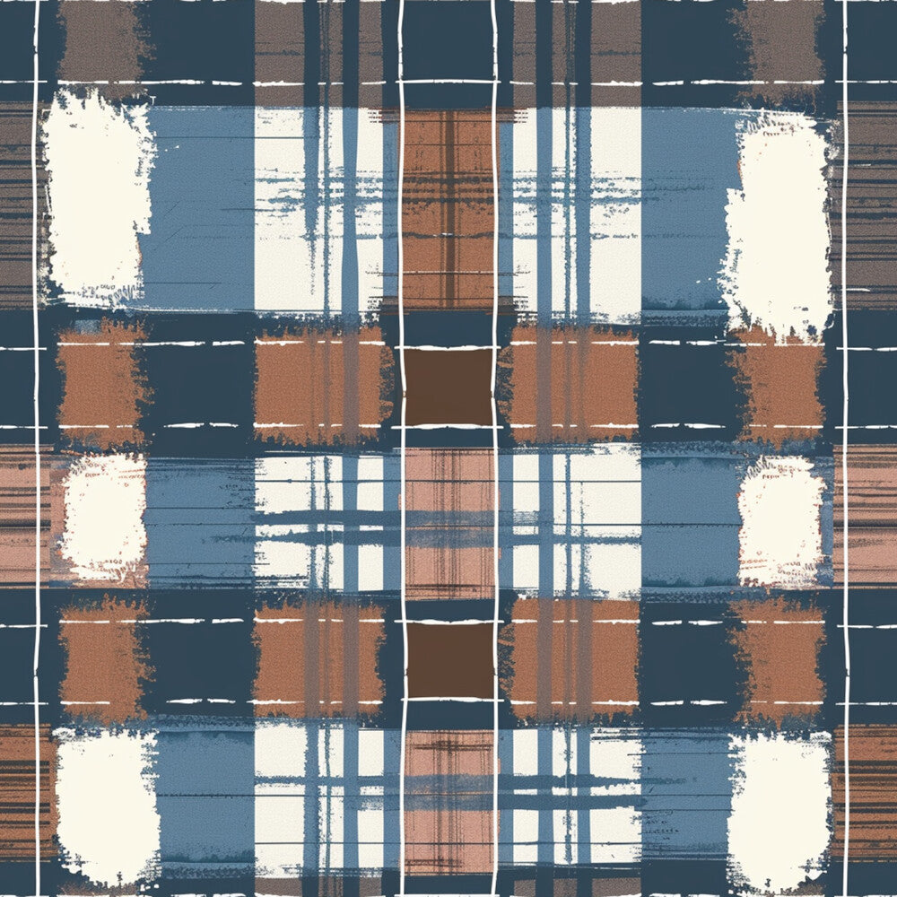 Blue and Brown Gingham Fat Quarter Bundle